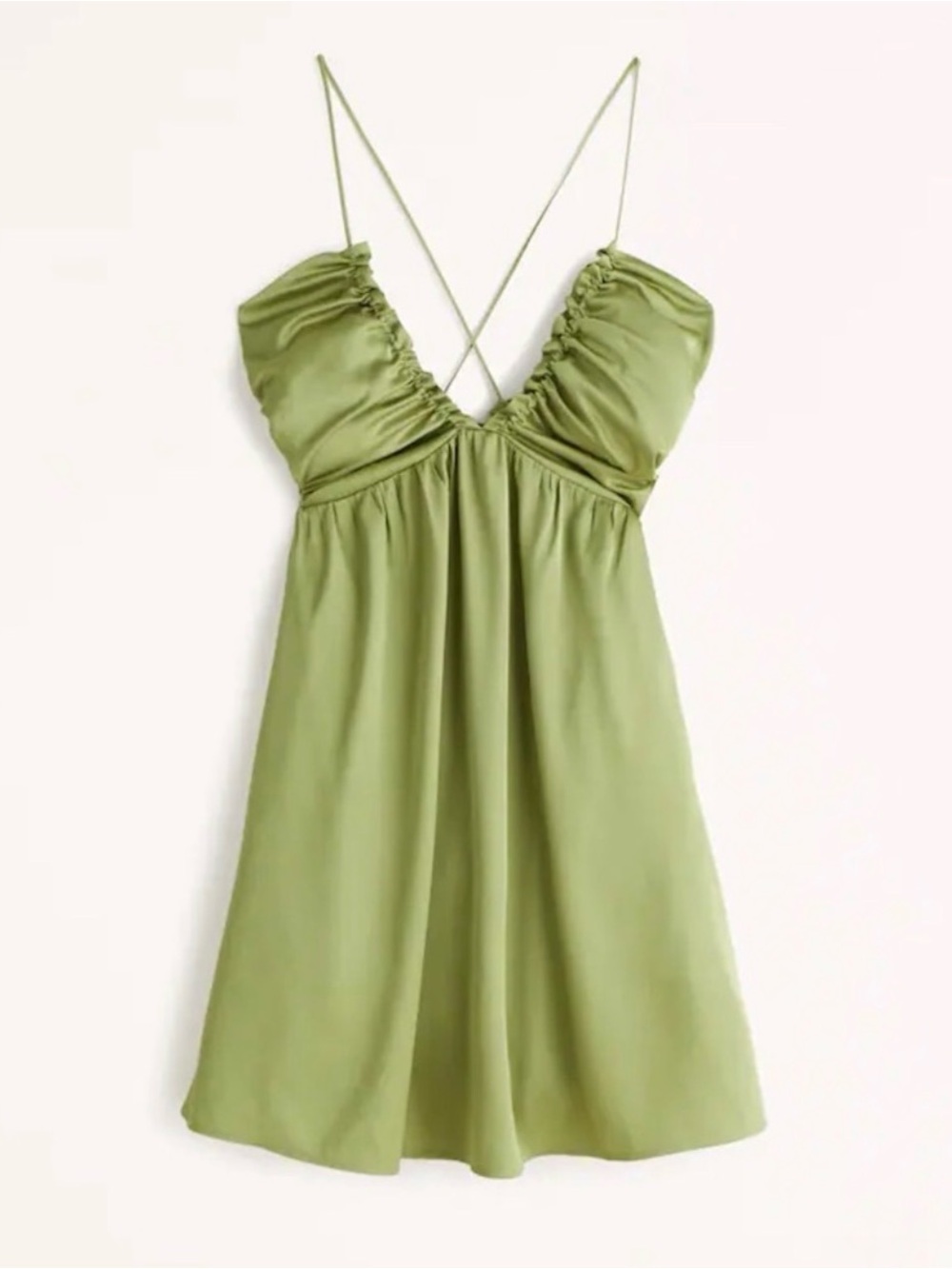 Abercrombie & Fitch Sage Green Spaghetti Strap Mini Dress